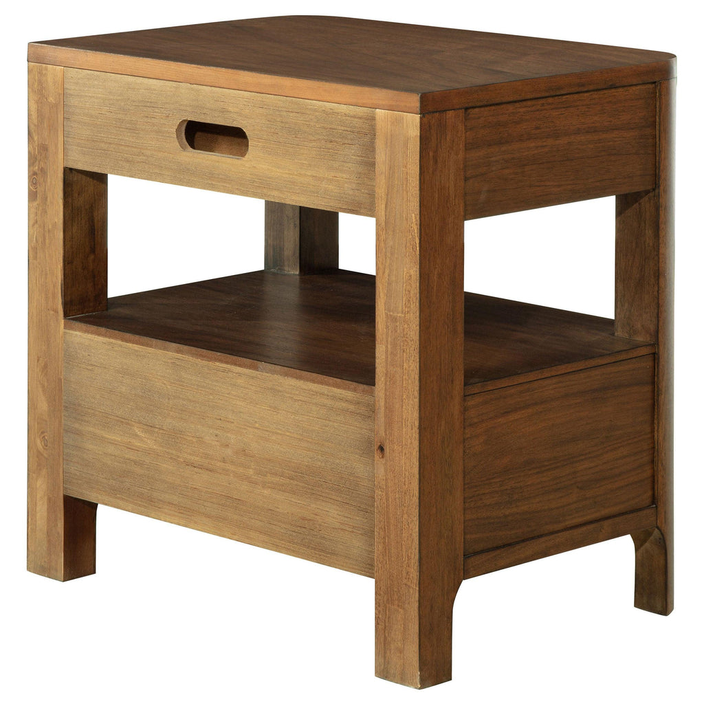 Walnut Nightstand with Hidden Storage - Verona Style.