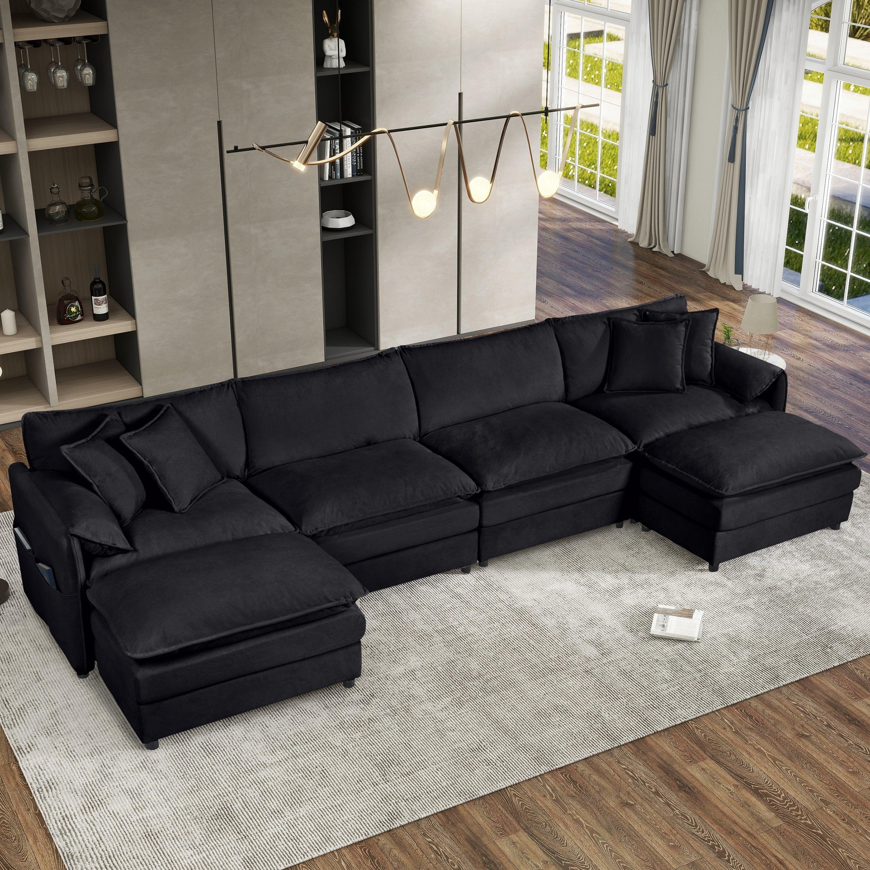 Modular Sectional Sofa - Oversized U Shaped Couch Set.