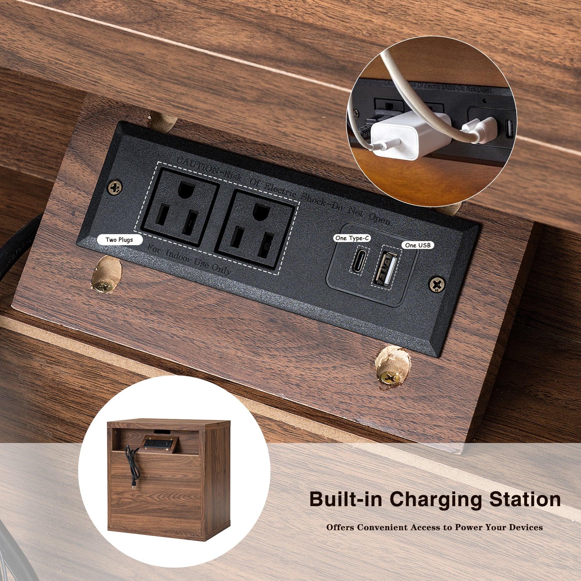 Modern Nightstand with Drawer Storage for Bedroom.