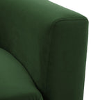 Retro Green Velvet Loveseat with Modern Design.