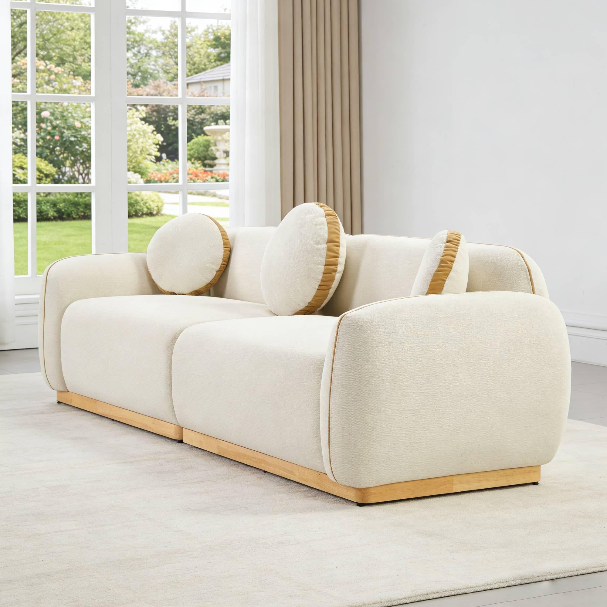 90.94'' Modern Sofa Set for Living Room with Pillows.