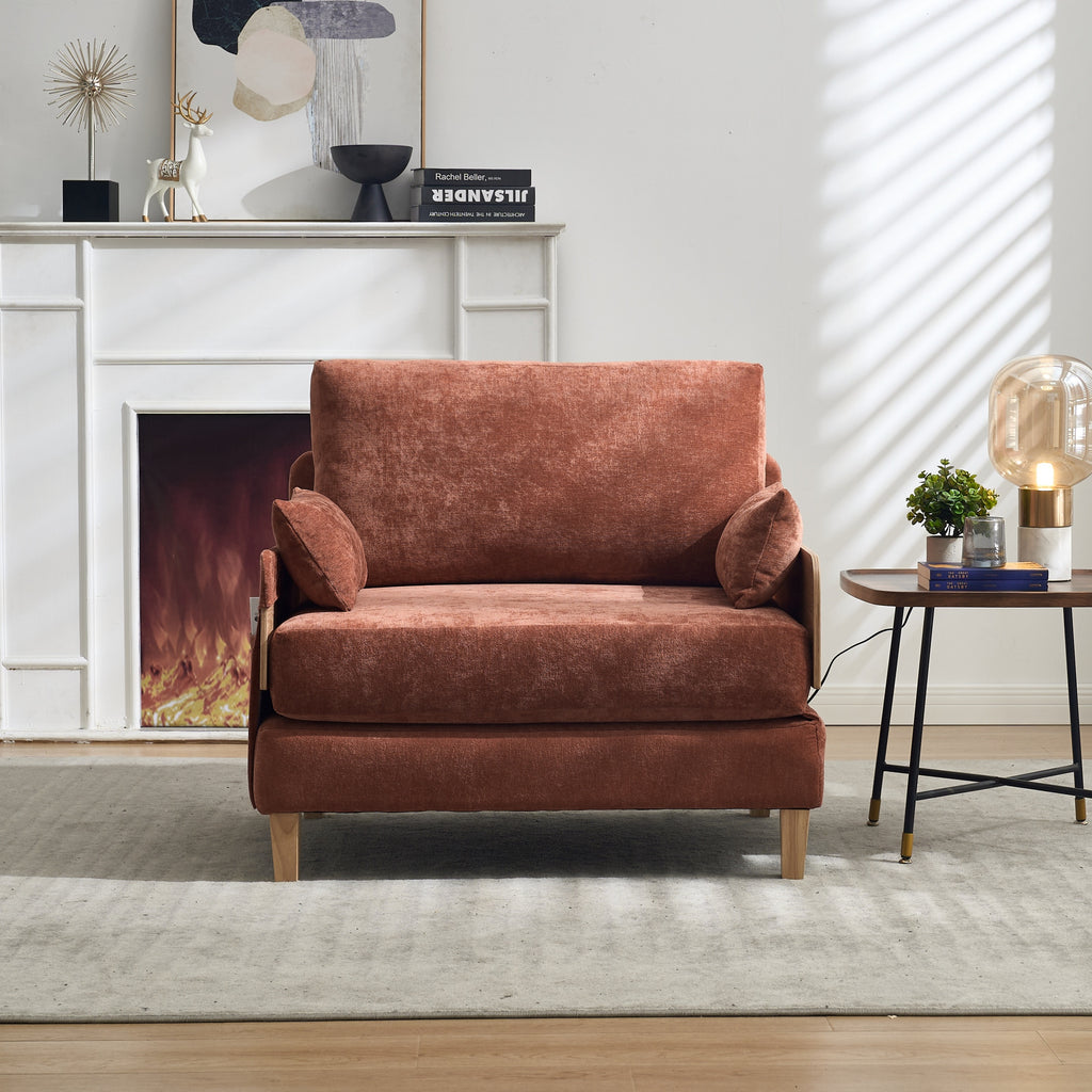 Front-facing view of the Convertible Sofa Bed Recliner - 3-in-1 in chair mode, highlighting its wide seat and modern aesthetic.