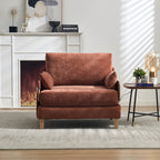 Front-facing view of the Convertible Sofa Bed Recliner - 3-in-1 in chair mode, highlighting its wide seat and modern aesthetic.