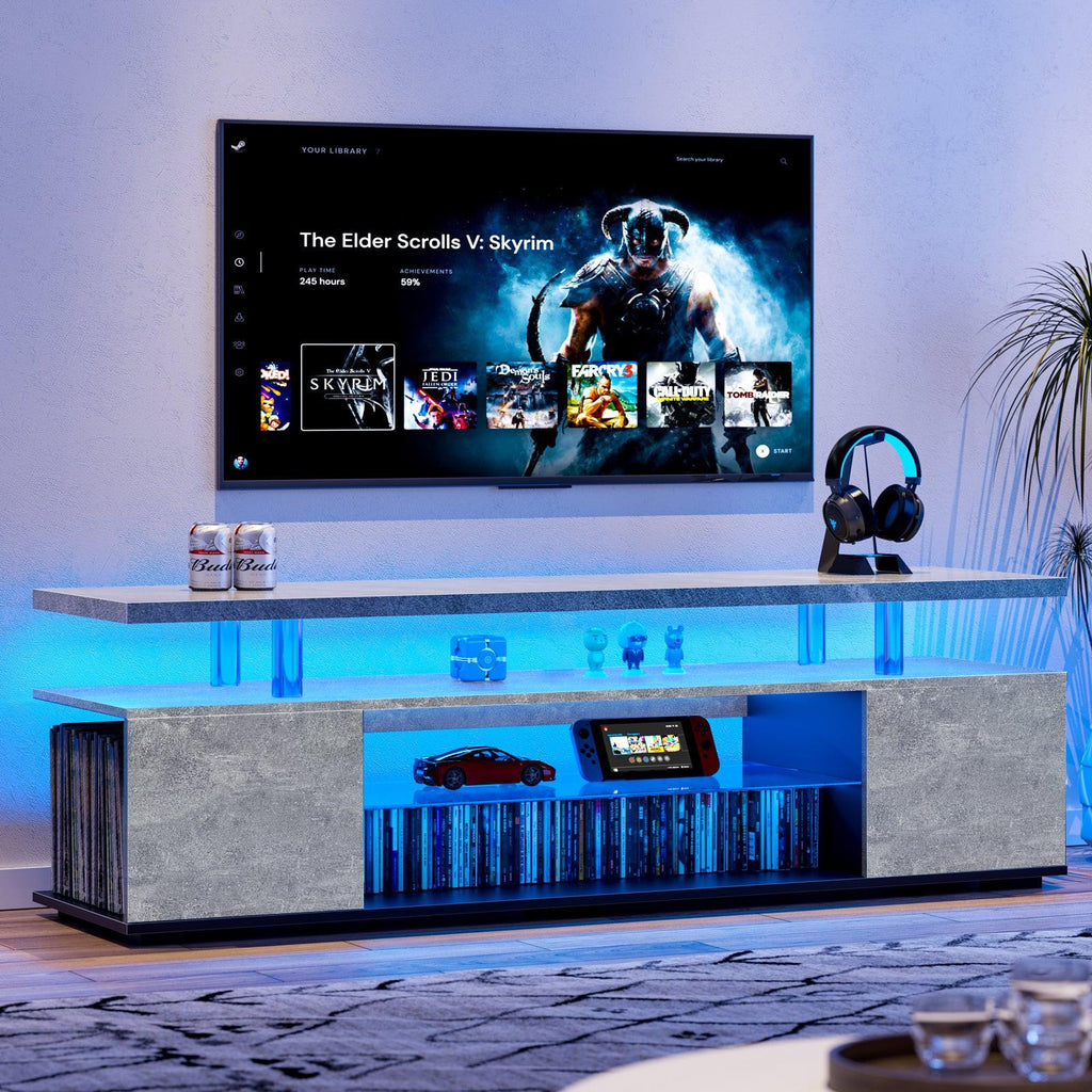 TV Stand for 55 Inch TV - Entertainment Center with Storage.