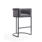 Cosmopolitan Metal Upholstered Barstool in Gray