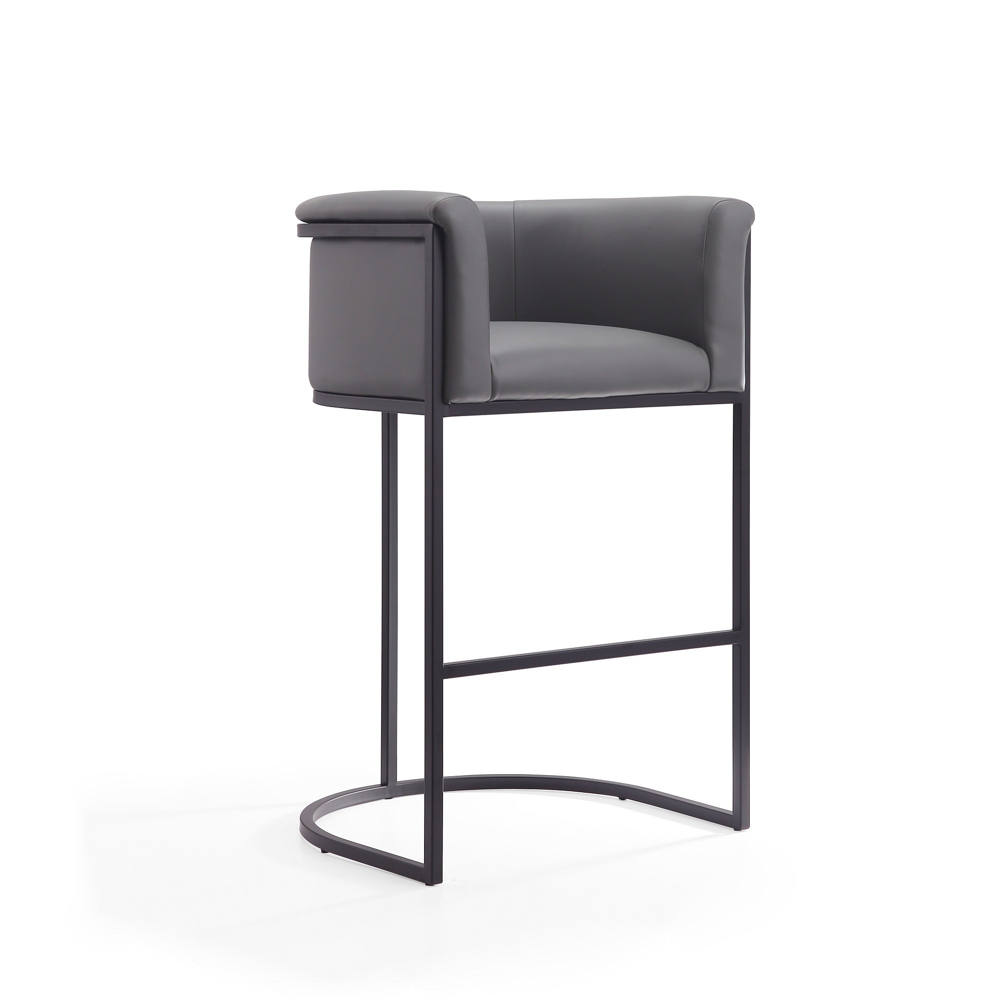 Cosmopolitan Metal Upholstered Barstool in Gray