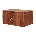 Solid Wood Aurelia Wall Bedside Table for Bedroom.