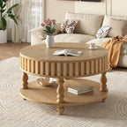 Mid-Century Modern Fluted Coffee Table with Storage.