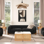 Alpine Sherpa Sofa in Black Boucle - 90.5 Inch.