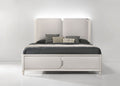 Laveda Light Gray Boucle Eastern King Bed with LED and Acrylic Legs