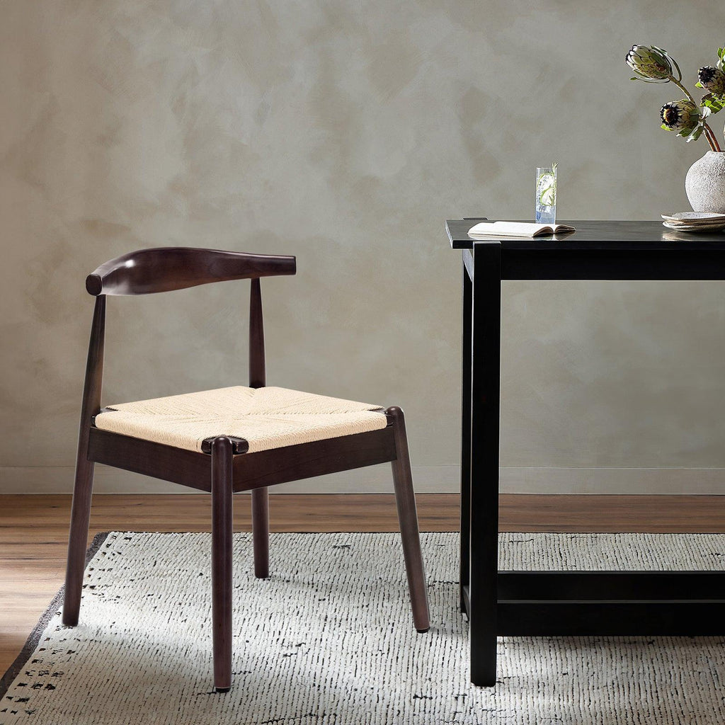 Mid-Century Modern Dining Chairs Set of 2 with Oak Frame.