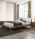 King Size Fabric Bed Frame with Winged Headboard.
