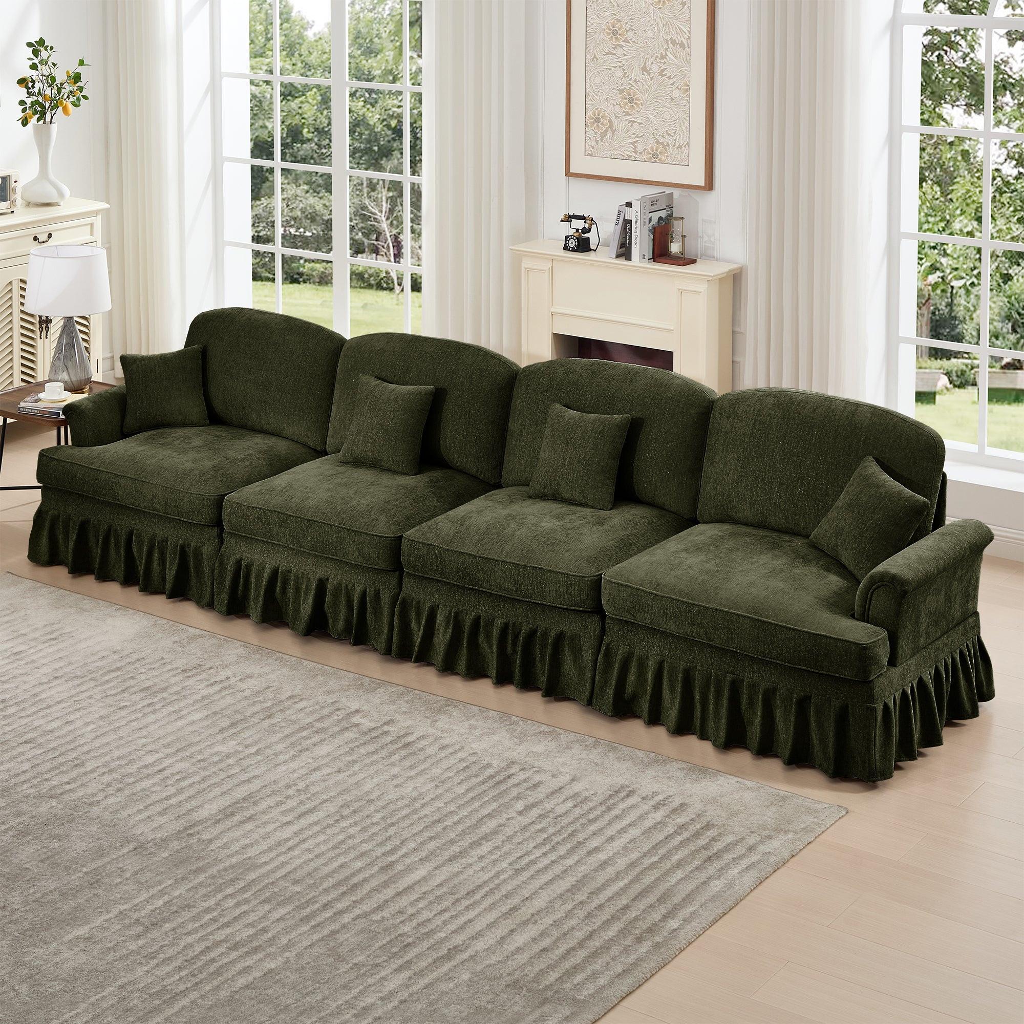 Mid Century 4 Seater Sofa with Flared Arms and Skirts.