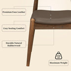 5-Piece Dining Set: Table & 4 Chairs in Rubberwood.