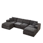 Chenille Cloud Sofa in dark gray chenille fabric, displayed without accessories to show its full modular structure and plush cushions.