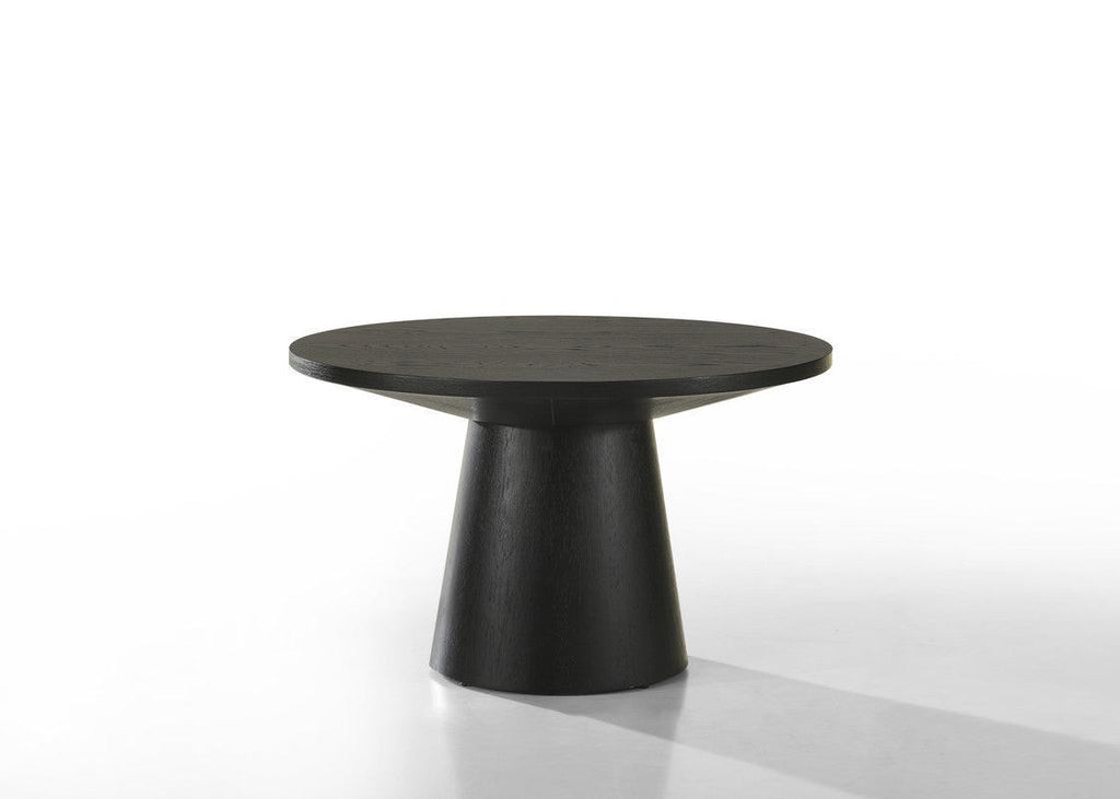 Jacopo Round Black Coffee Table - 29' with Pedestal Base.