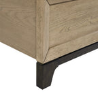 Caramel and Cocoa King Panel Bed in Rich Brown Wood with Black Trim and Feet, 82x82x60 Inches