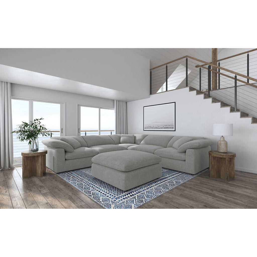 Segoura Grey Modular Sectional Sofa with Ottoman.