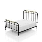 Antique Black Queen Size Bed with Gold Accents.