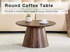 Walnut Wood Coffee Table with 23.6-Inch Diameter.