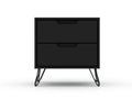 Rockefeller 20' Nightstand in Black (2-Drawer)