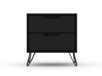 Rockefeller 20' Nightstand in Black (2-Drawer)