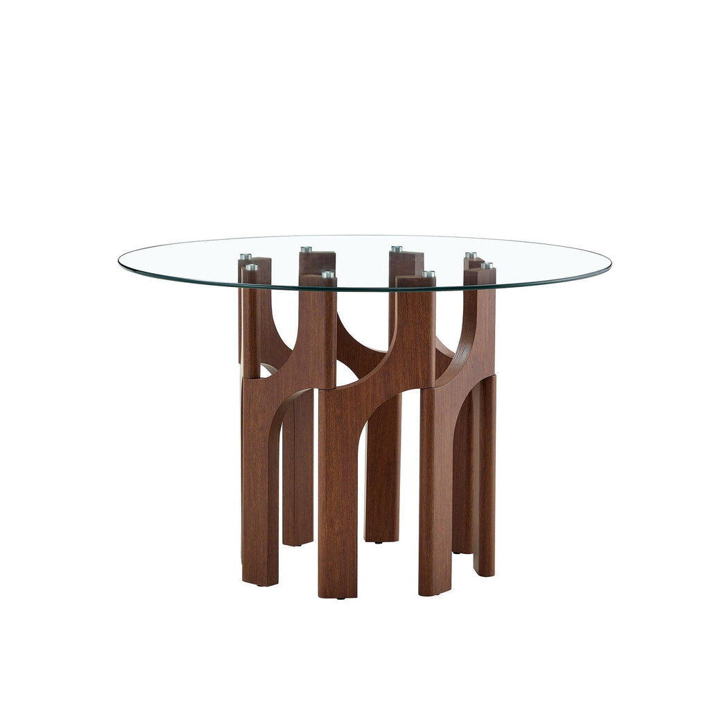 Mid-Century Modern Glass Dining Table for Small Spaces.