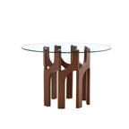 Mid-Century Modern Glass Dining Table for Small Spaces.