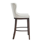 Blair Wood Upholstered Barstool in White.