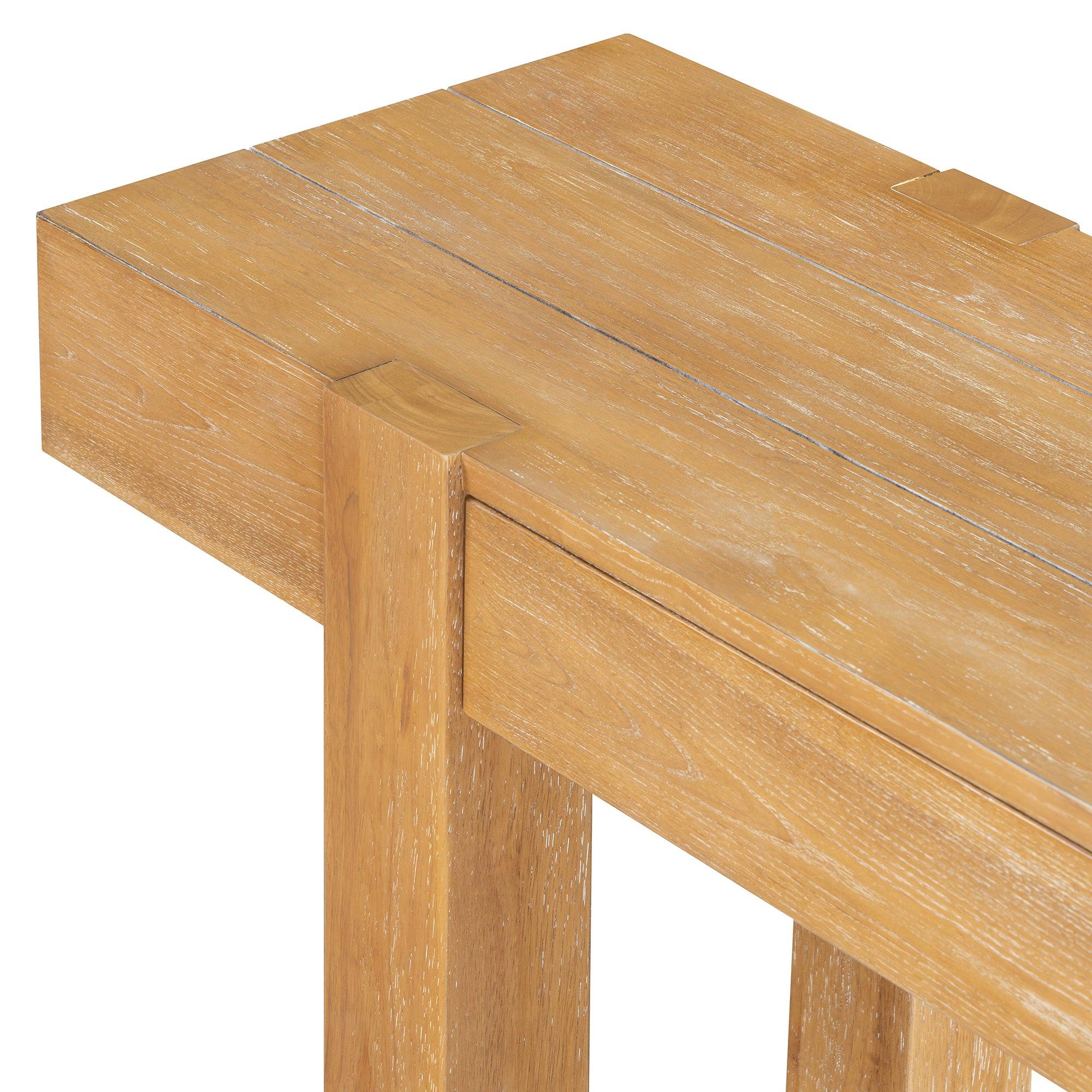 Rustic Wood Console Table with Outlet & Hidden Drawer.