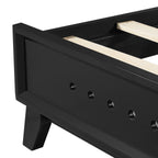 Solid Wood King Size Bed - Black Pine Design.