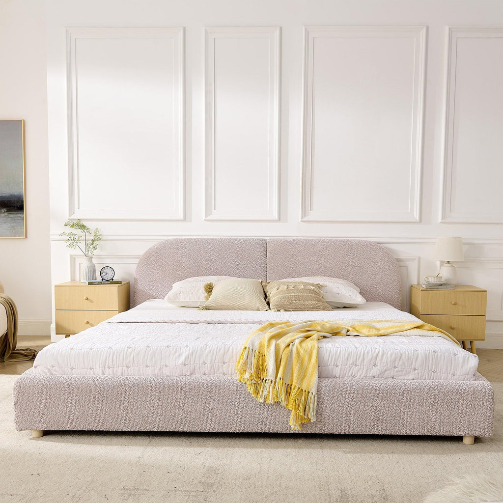 King Size Upholstered Bed Frame - Modern Minimalist Design.