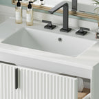 White Bathroom Vanity with Ceramic Sink - 30 Inch Design.