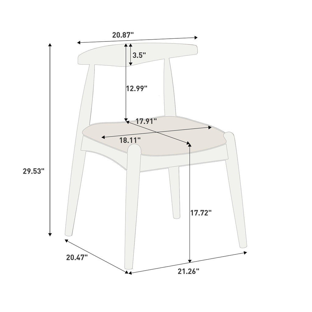 5-Piece Mid-Century Modern Dining Set for Kitchen.