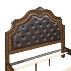 Elegant Queen Bed with Upholstered Headboard.