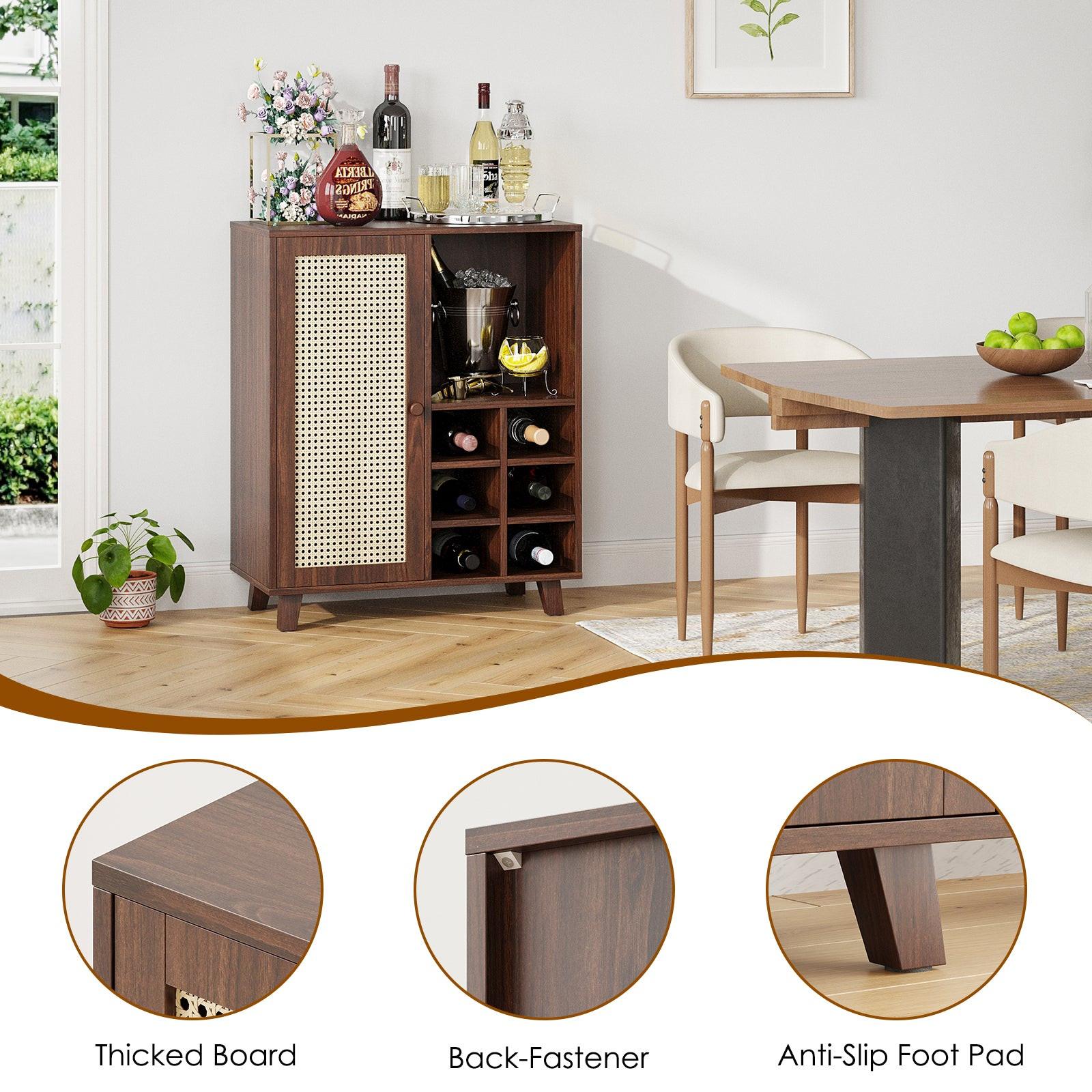Wine Bar Cabinet with Storage – 34 Inch Sideboard.