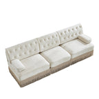 Pet-Friendly Velvet Sofa with Tassel Skirt Design.