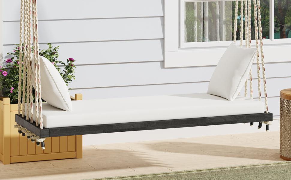 TOPMAX Wooden Swing Chair for Garden and Patio.
