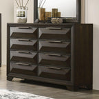 Transitional Dresser with Mirror for Stylish Storage.
