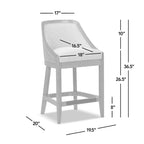 Cane Upholstered Oak Counter Stool - Charleston 27'.