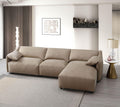 Veata Suede Sectional Sofa in Light Brown.