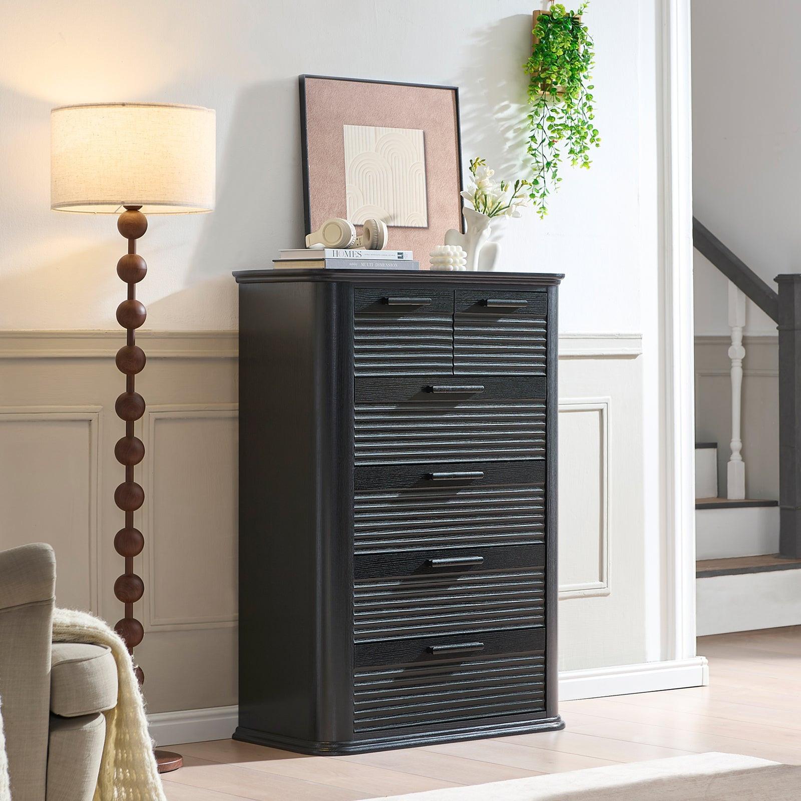 Modern 6 Drawer Dresser Storage for Bedroom & Living Room.