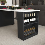 Expandable Kitchen Island with Power Outlet & Storage.