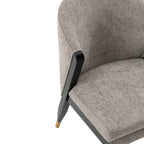 Ola Wood Chenille Dining Chair in Stone.