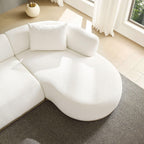 Oversized L-Shape Sectional Sofa with Right Chaise in Beige.