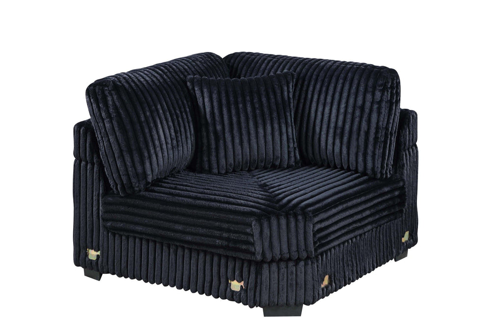 Modular Sectional Sofa Set with USB - Contemporary Black Design.