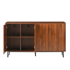 Walnut Mid-Century Modern Sideboard Buffet Cabinet.