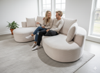 Curved Sectional Couch Set - Modern Minimalist Furniture.