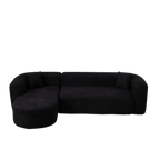 Modular Sectional Sofa with Curved Back & Chenille Fabric.