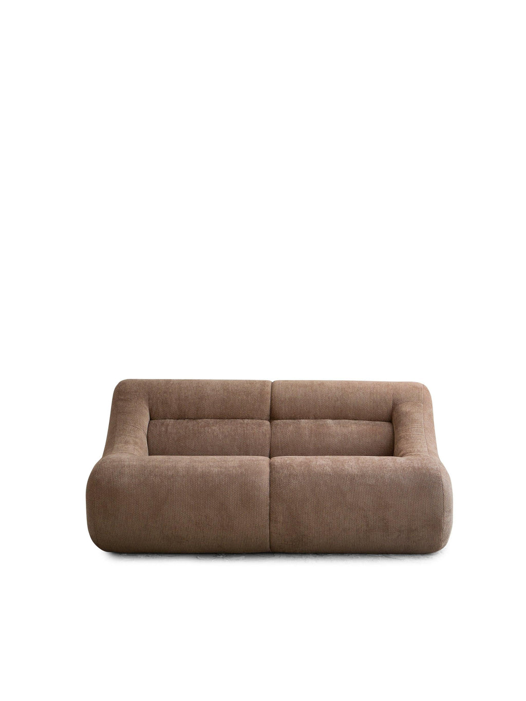 Chenille Fabric 2-Seater Sofa, Easy-Transport, Brown.